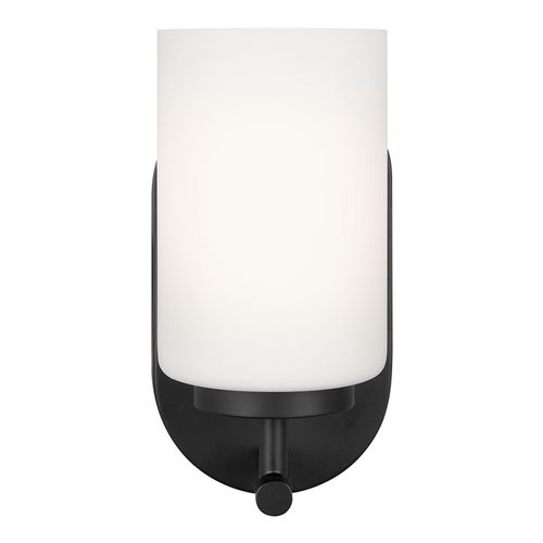 Oslo 1-Light Bathroom Vanity Light Sconce in Midnight Black