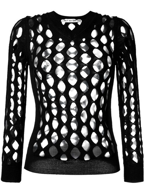 2004 whale net knitted top - Black