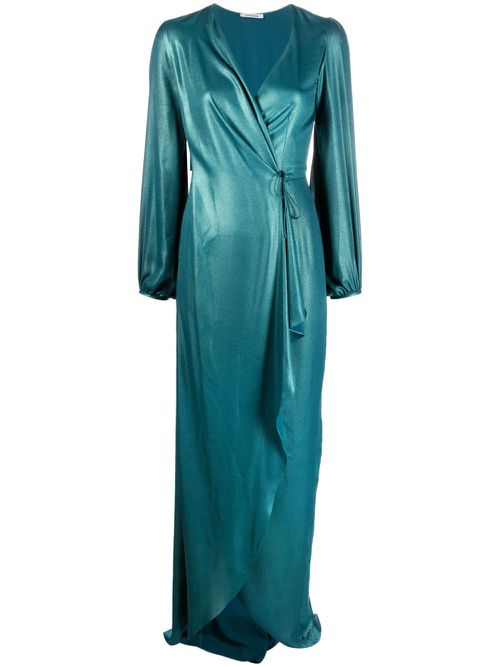 Crush wrap maxi dress - Blue