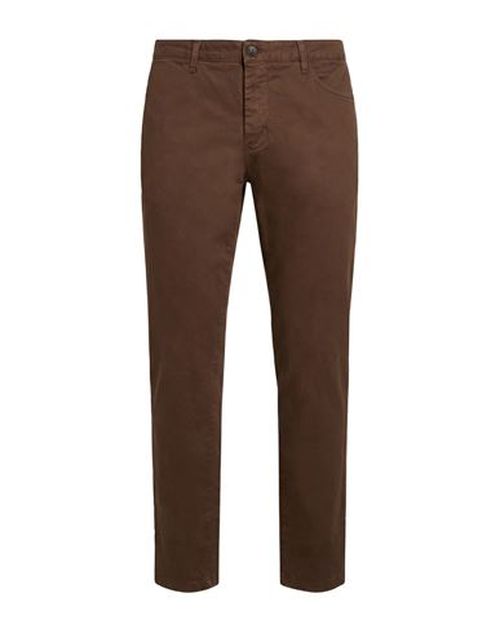 Man Pants Chocolate brown Size 26 Cotton, Elastane