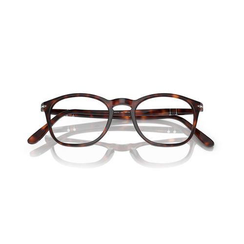 0po3007v Round Frame Tortoiseshell Sunglasses with Keyhole Bridge