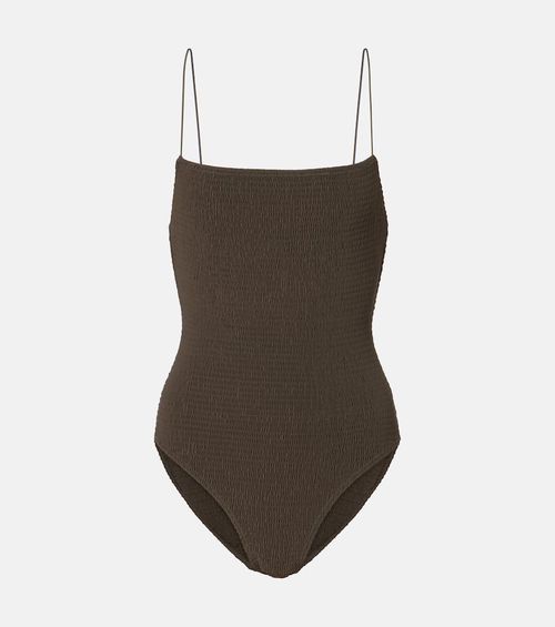 Shirred jersey swimsuit