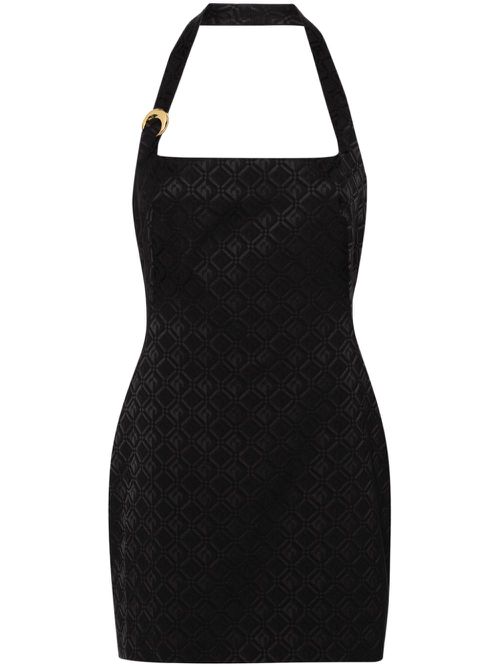 Moon Diamant-jacquard strap minidress - Black