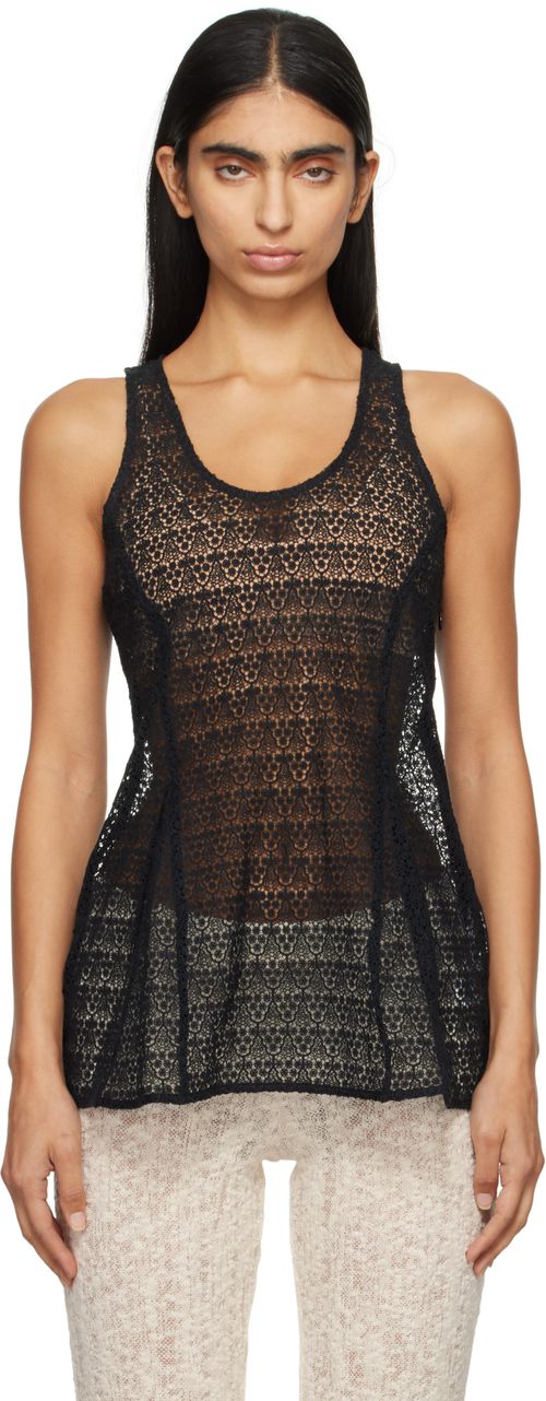 BITE Black Tailored Lace Tank Top