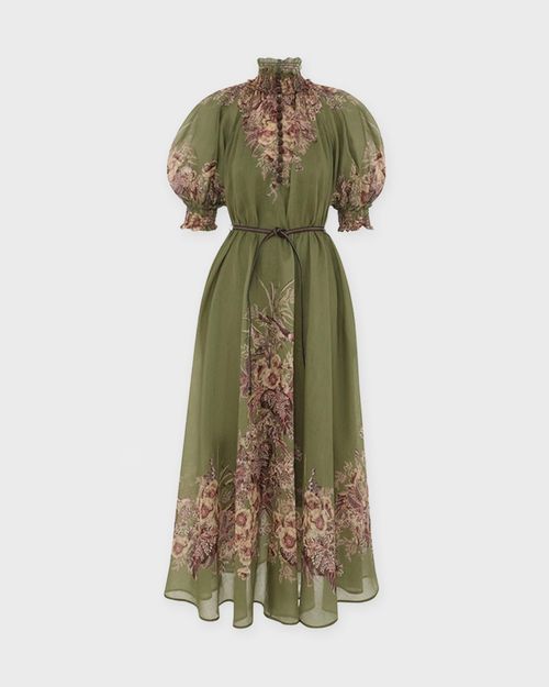 Zimmermann Dress Ottie Swing Maxi Khaki