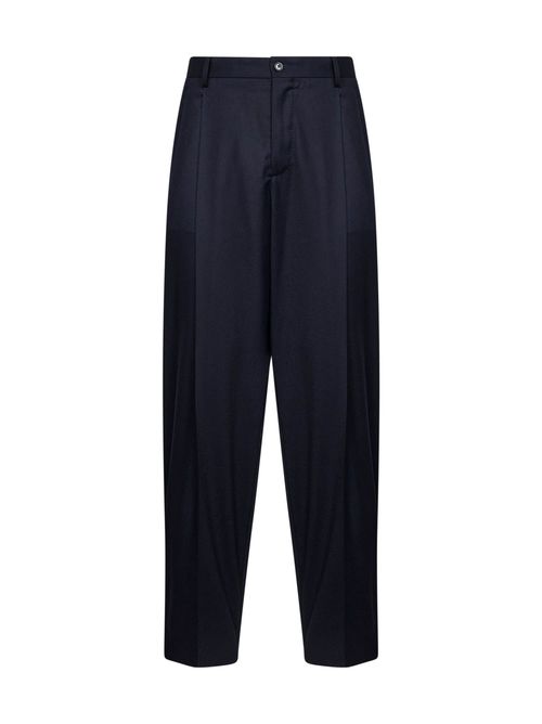 Tailored Stretch Flannel Trousers — Navy