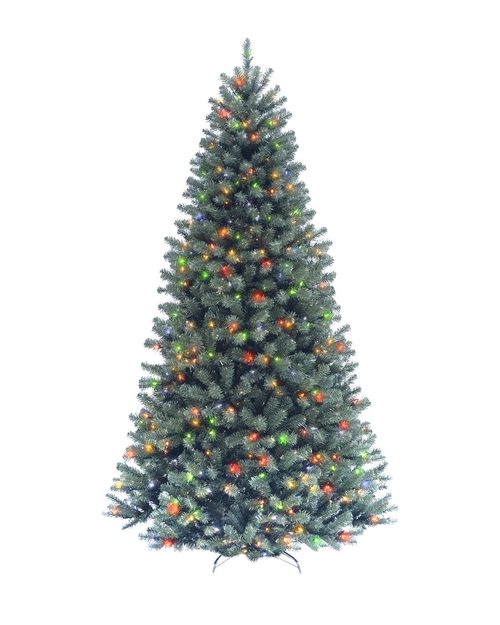 7.5ft North Valley Spruce Blue Hinged Tree with 700 Multi Lights