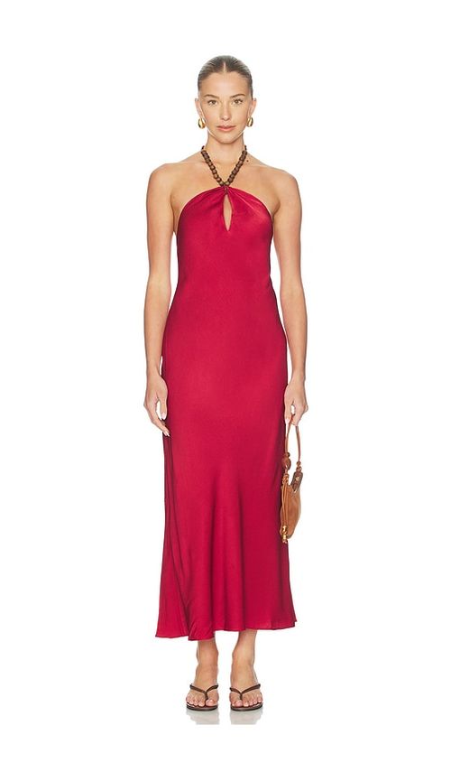 CAMI NYC Giulia Hammered Halter Dress in Red. Größe XXS. Also in XS, S, M