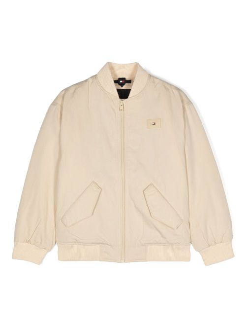Logo-patch bomber jacket - Neutrals