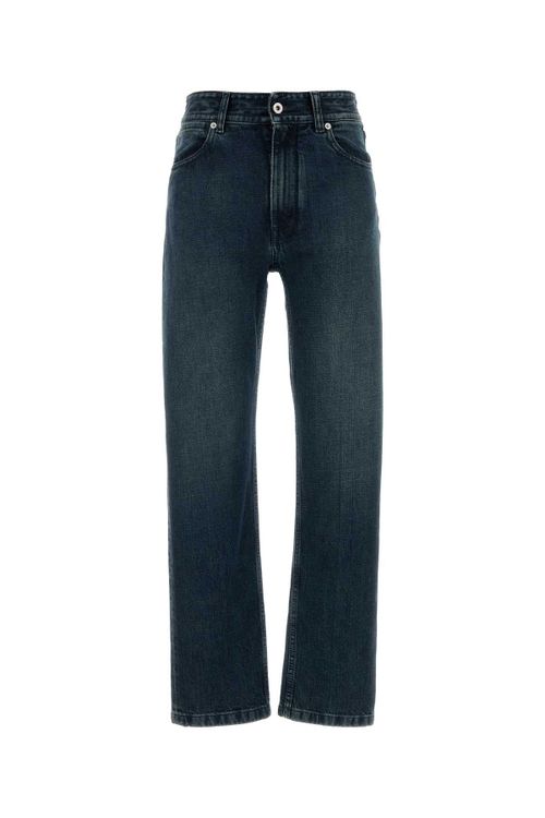 High-Waist Denim Jeans — Navy