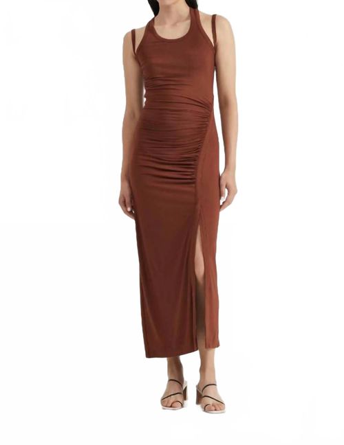 Push Pull Tank Dress In Cinnamon