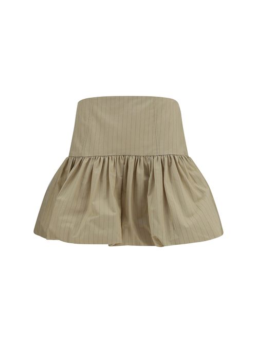 Ruffled Mini Skirt — Beige