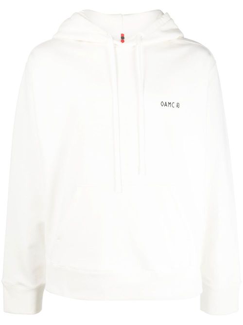 Abstract-print hoodie - White