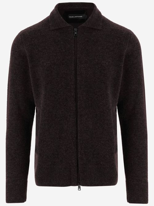 Wool-Blend Knit Sweater — Purple