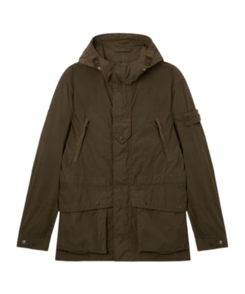 Short parka with anti-drop finish