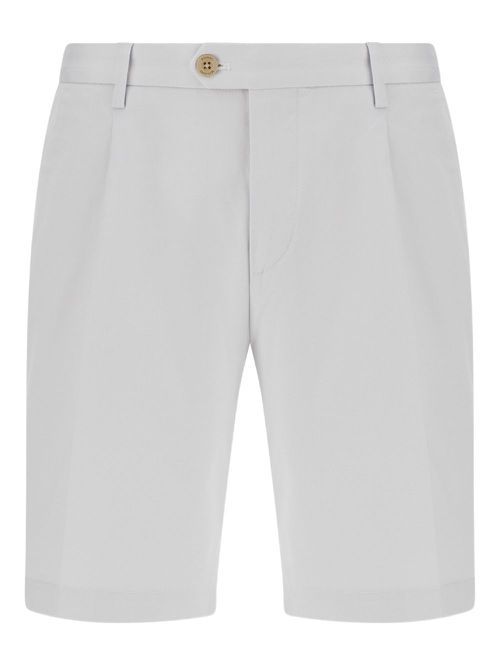 Boggi Milano Stretch Cotton and Tencel Bermuda Shorts - White
