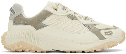 Hugo Off-White Mixed-Material Sneakers
