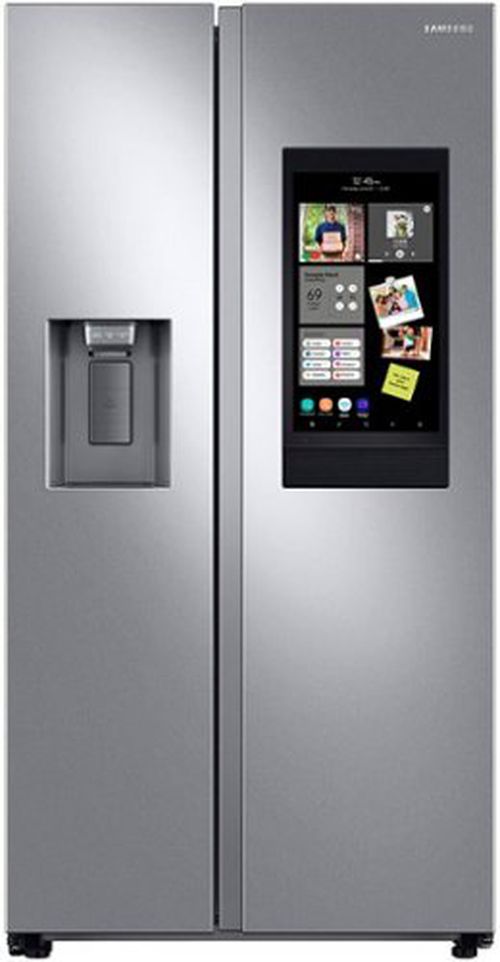 "26.7 cu. ft. Side-by-Side Smart Refrigerator with 21.5"" Touch-Screen Family Hub - Stainless Steel"