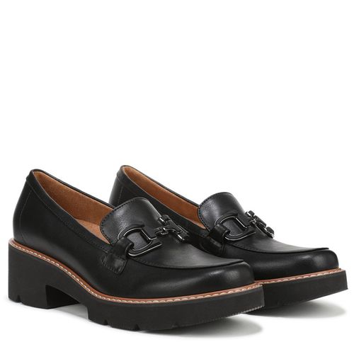 Women's Corrine Platform Loafers (Black Faux Leather)
