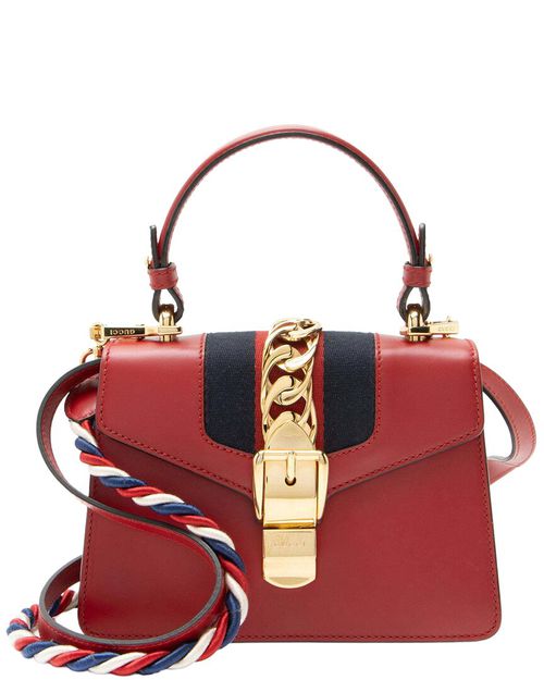 Red Leather Sylvie Mini Top Handle (Authentic Pre-Loved)