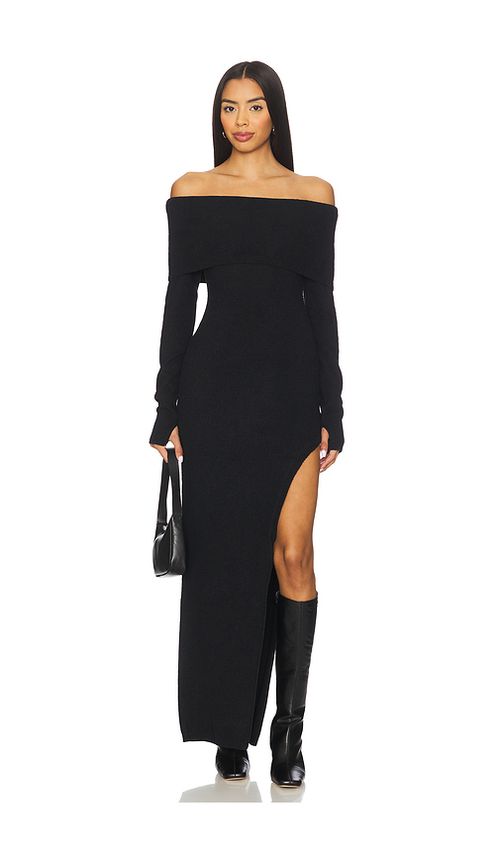 SEVEN WONDERS Barly Off Shoulder Maxi Dress in Black. XL also in L, M