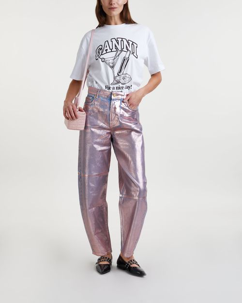 Ganni Jeans Foil Denim Stary Purple