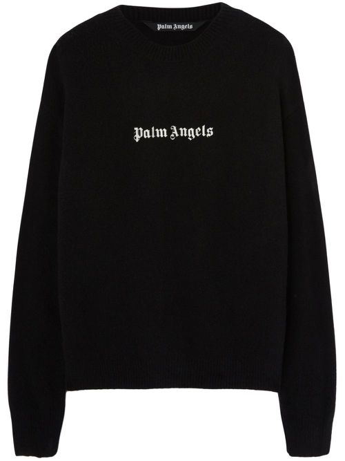 Embroidered crew-neck jumper - Black