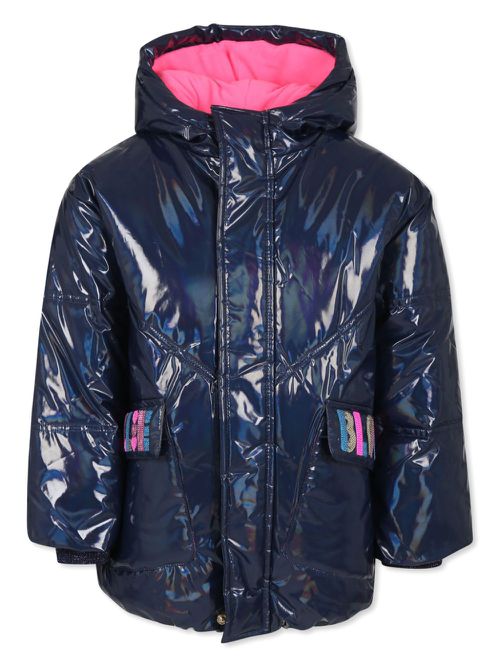 Logo-embroidered padded jacket - Blue