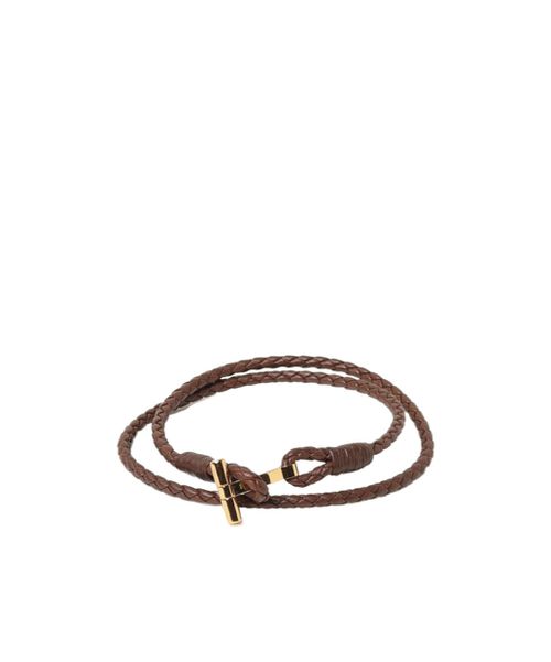 T-plaque leather bracelet