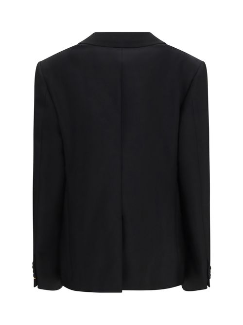 Kid Mohair Single-Breasted Blazer — Black