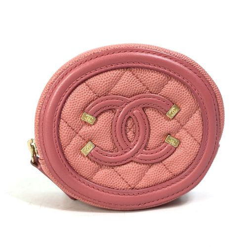 Grained Calfskin Coin Purse/Coin Case (Pre-Owned)