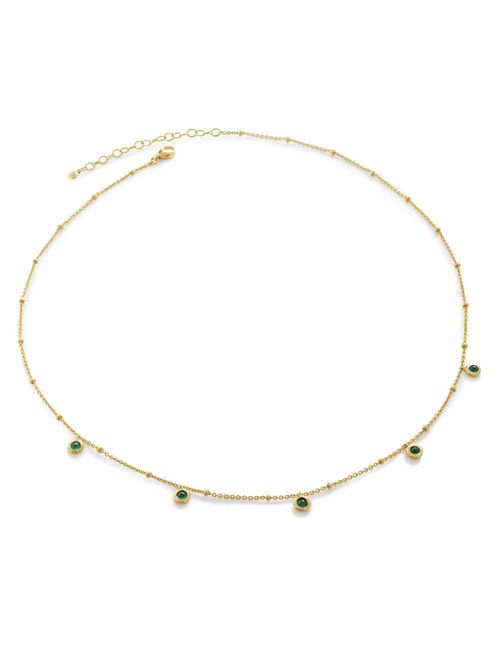 Onyx Mini gem choker necklace - Gold
