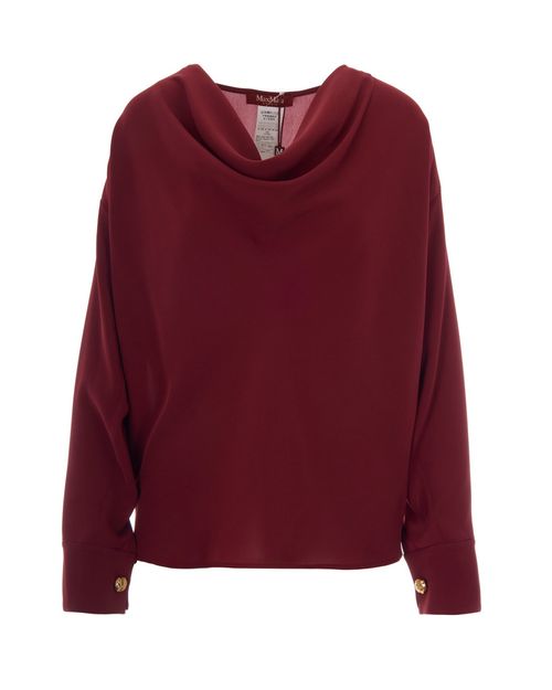 Red Cowl Neck Top