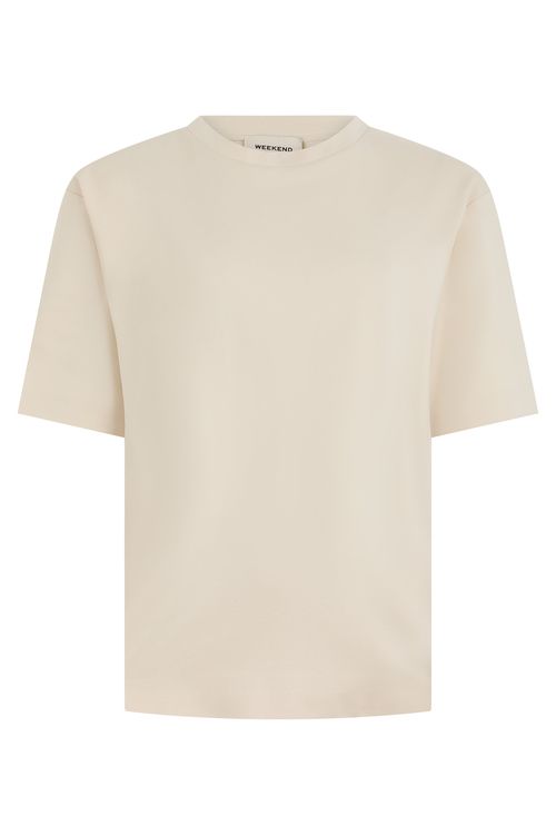 Crew Neck Cotton T-Shirt — Cream