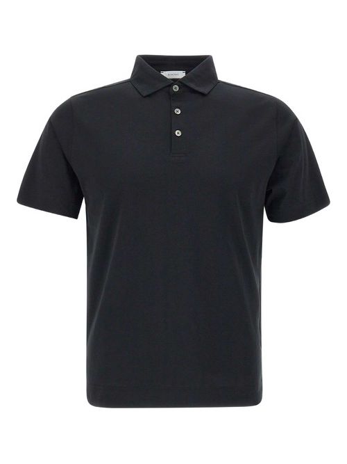 Short-sleeve cotton polo shirt - Black
