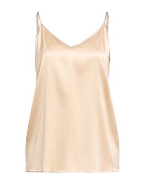 (the Mercer) N. y. Woman Top Beige Size 12 Silk, Elastane