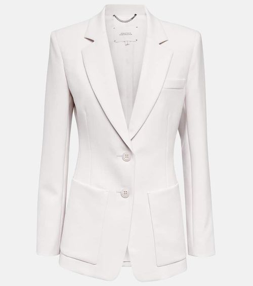 Single-breasted wool-blend blazer