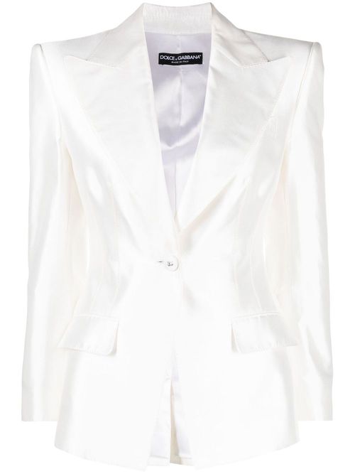Peak-lapels single-breasted blazer - White