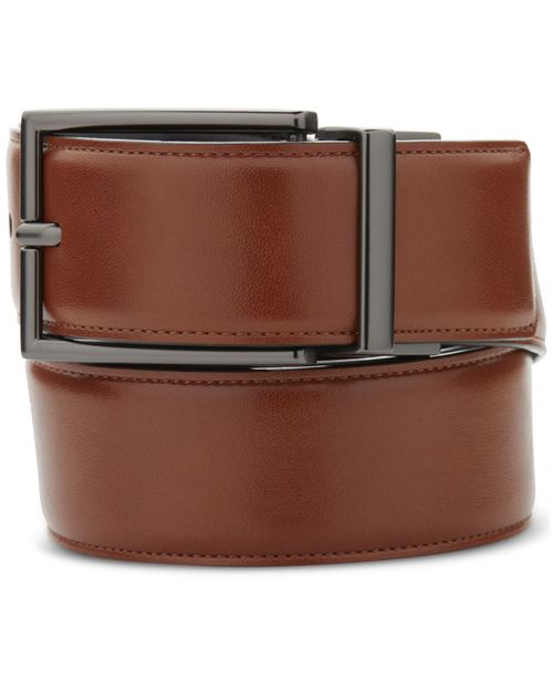 Perry Ellis Portfolio | Men's Bonded Leather Belt - Brown | Realry