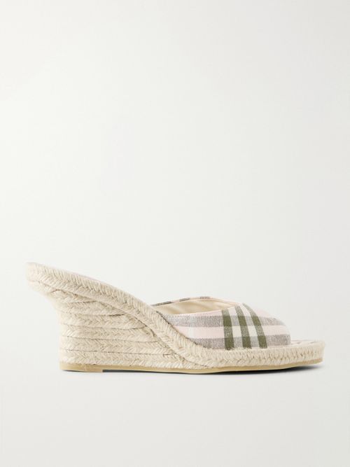 Lf Mews Check Espadrille Mules - Pink
