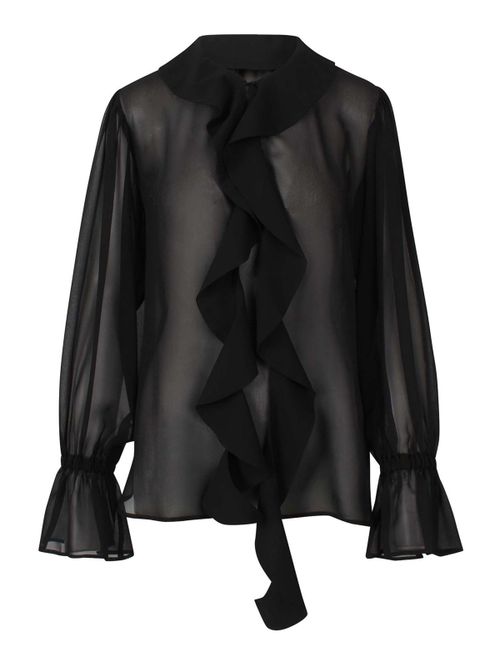 Sheer lavallière blouse