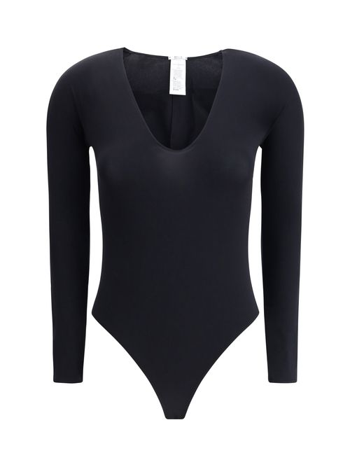 V-Neck Bodysuit — Black
