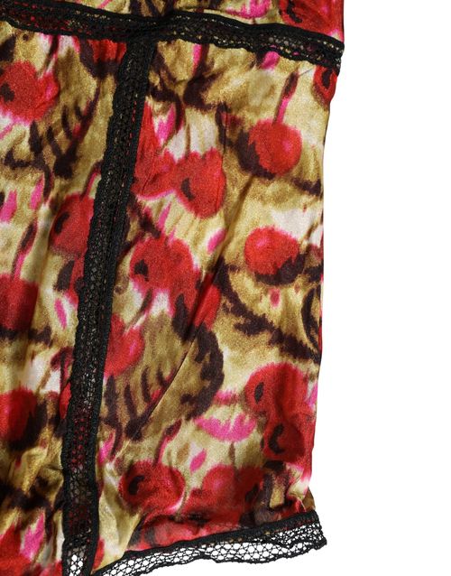 Cherry-Print Lace Bodysuit — Multicolor