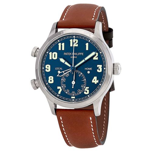 Calatrava Pilot Travel Time 18kt White Gold Automatic Mens Watch 5524G-001