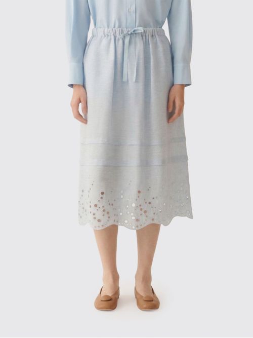 Skirt Woman color Gnawed Blue
