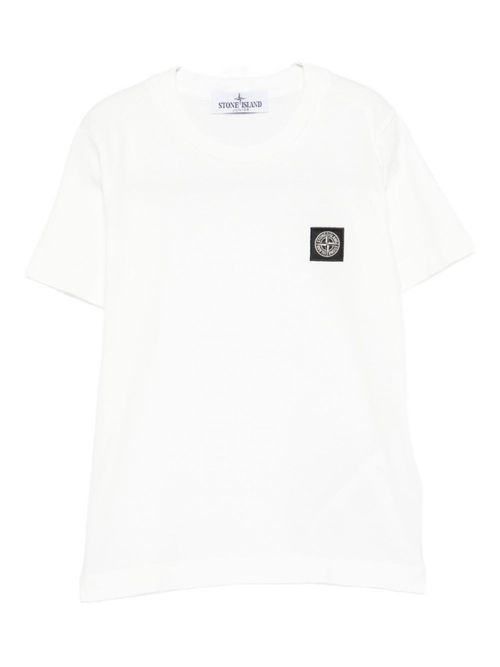 Boys White Cotton T-Shirt