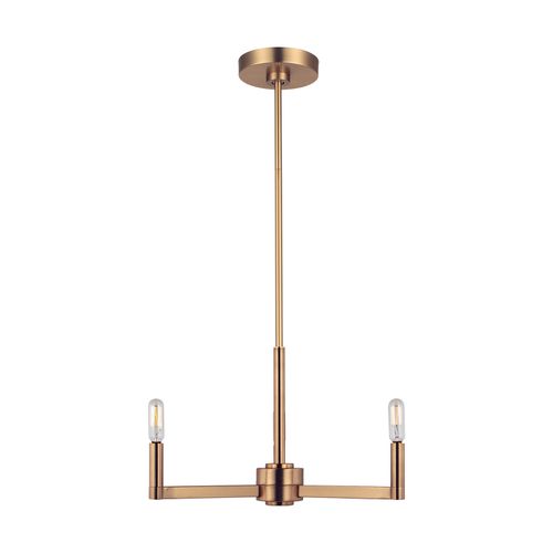 Satin Brass Three Light Chandelier from the Fullton Collection
