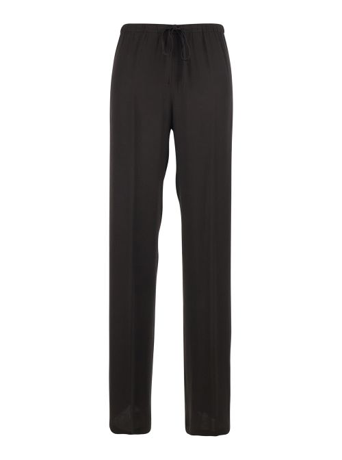 Silk-Blend Acetate Trousers — Brown