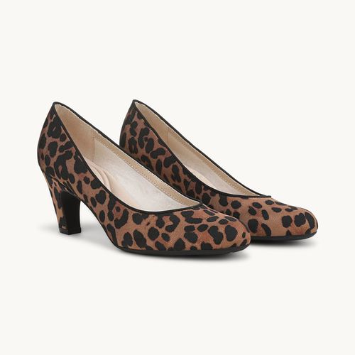 Stride Parigi-Plus Pump Shoes Brown Leopard Fabric