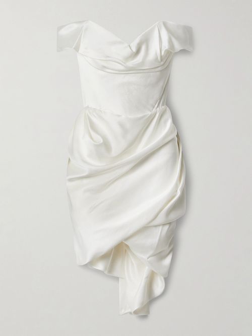 Vivienne Westwood | Nova Cora Draped Satin-crepe Mini Dress - Off-white |  Realry